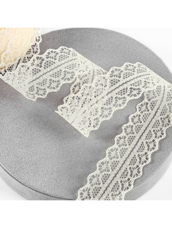 Лента декоративная "Нежность кружева" 3,0см*25 ярдов Молочный ЛД25/4