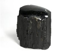 Турмалин чёрный шерл, кристалл стоячий, полированная верхушка, Бразилия (45*38*28 мм, 103 г) №29742