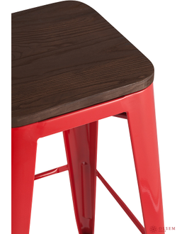 Стул барный TOLIX WOOD красный глянцевый