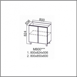 Стол-рабочий 800 (под мойку)