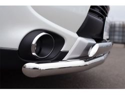 Защита переднего бампера d63 (секции) d75х42 (дуга) MITSUBISHI OUTLANDER 2014-2015