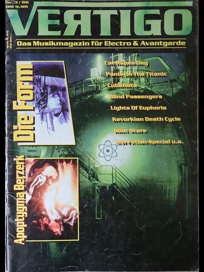 Vertigo Magazine March 1996 Die Form, Apoptygma Berze, Иностранные музыкальные журналы, Intpressshop