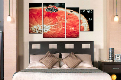 Модульная картина "Капли и цитрус"