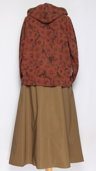 Джемпер ХЛОПОК "Капюшон Розы" коричневый до р.52