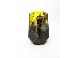 Стакан большой из зеленого янтаря