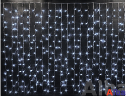 Занавес 2*1.5 м, БЕЛЫЙ ХОЛОДНЫЙ, IP65, постоянное свечение