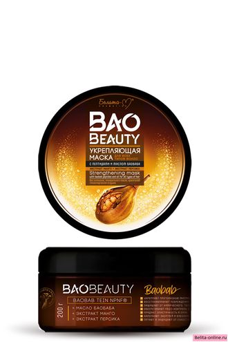Белита-М BaoBeauty Укрепляющая Маска для всех типов волос с пептидами и маслом баобаба, 200г