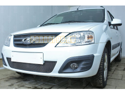 Защита радиатора для Lada Largus 2019-2021 (4 части) black верх