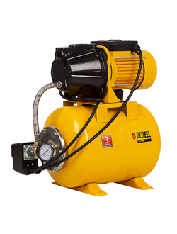 Насосная станция PS1100С, 1100 Вт, 4500 л/ч, ресивер 24 л, подъем 46 м, чугун Denzel