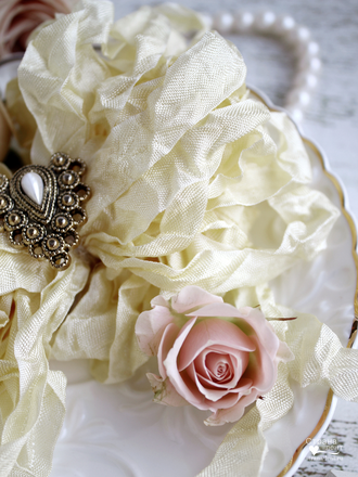 Шебби лента Мягкий желтый в интернет магазине "Страна лент" крупный план