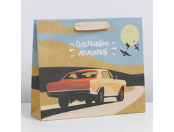 Пакет крафтовый "Счастливых моментов" 30х26х9см