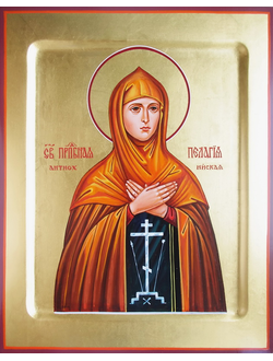 Роман Сладкопевец, святой преподобный. Рукописная икона 22х28см.