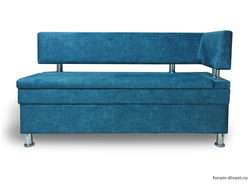 Кухонный ДИВАН "ФОРУМ-4" с боковой спинкой, Синий Правый