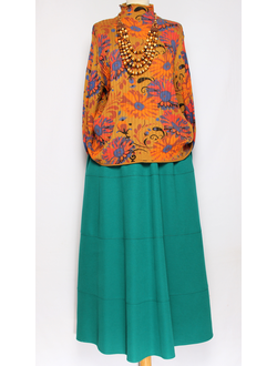 Джемпер ХЛОПОК "Хохлома резинка" горчичный до р.52