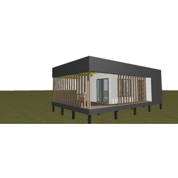 Одноэтажный каркасный дом с двумя спальнями 34м² (SK86)