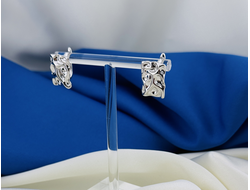 Швензы с английским замком, латунь, покрытие родий, размер 16*13 мм