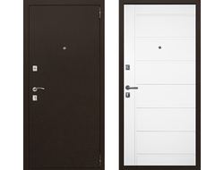 Дверь входная Лидер с белой панелью МАЛИБУ