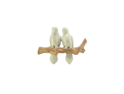 Декор на стену Две птицы на ветке белые