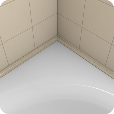 Акриловый плинтус бордюр для ванной BNV ГЛ12 12х12х1800мм Бежевый прямой