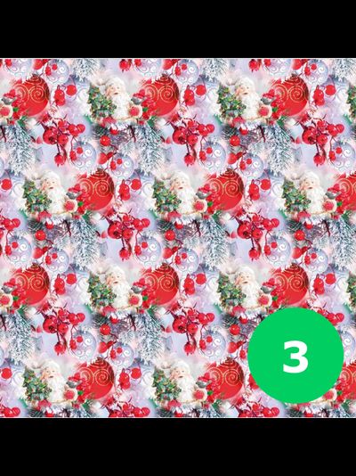Бумага упаковочная для подарков &quot;Новогодняя&quot; (микс 3), лист 70*100см