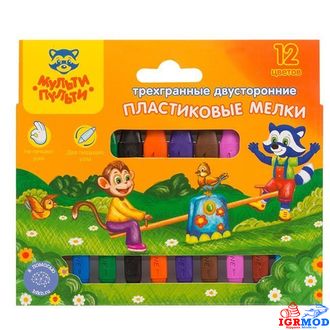 Мелки пластиковые 12 цв. Мульти-Пульти &quot;Приключения енота&quot; арт.LС_20135