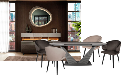 SHOPEN черный / керамика ONIX LATTE глянец 160(+40+40)x90