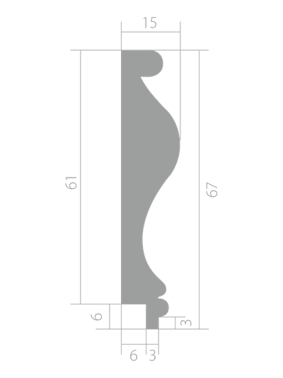 Финишный молдинг с фаской из архитектурного ЛДФ- декора Ультравуд  для настенной панели Ultrawood- Trim 0001