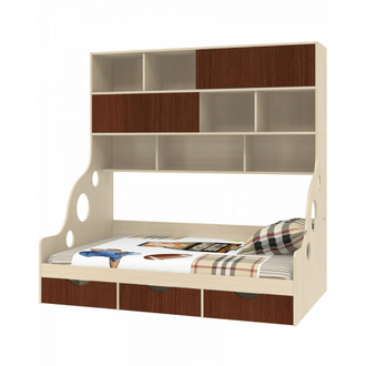 Кровать Дельта-21.02 с антресолью  (цвета в ассортименте) 1,2м