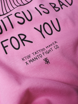 Футболка Manto x KTOF t-shirt Balaclava Pink розовая фото логотипа
