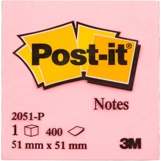 Блок-кубик Post-it 2051-P, 51х51, розовый (400 л)