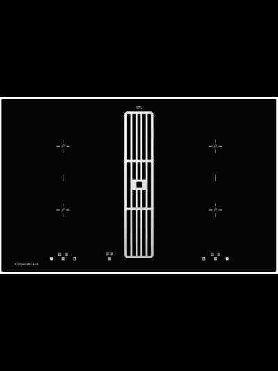 Индукционная варочная панель с вытяжкой Kuppersbusch KMI 8500.0 SR Silver Chrome