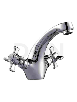 806 Смеситель для раковины D110806 1/2 кер., ручка крест керамика ретро, (латунь) 110806