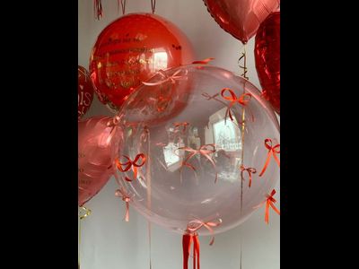 шар Бабл с бантиками, 60 см