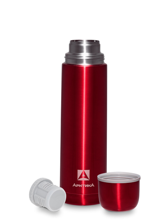 Термос бытовой вакуумный (для напитков), тм "Арктика" 1000 мл, арт. 102-1000(красный)