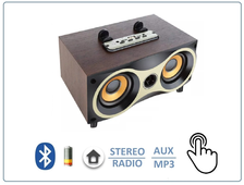 Bluetooth колонка СТЕРЕО, радио FM, с аккумулятором, для использования в помещении