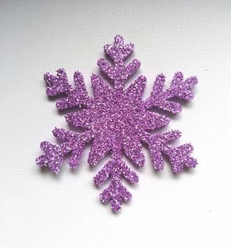 Снежинка из глиттерного фоамирана 5.5 см, цвет фиолетовый