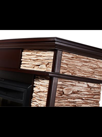 Портал Firelight Scala 30 камень сланец скалистый бурый, шпон тёмный дуб