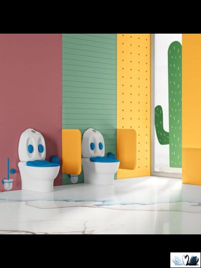 Унитаз Creavit Ducky DC360.001 детский с бачком DC400.000 синим декором