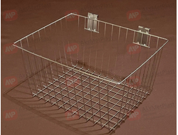 P4020 Корзина на торговую решетку, размеры 385х300х200 мм, цвет: хром
