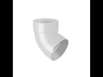 GIZA КОЛЕНО ТРУБЫ ДВУХМУФТОВОЕ 67°, ЦВЕТ БЕЛЫЙ