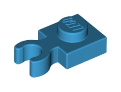 Plate, Modified 1 x 1 with Open O Clip Thick Vertical Grip, Dark Azure (4085d / 6237230 / 6352226)