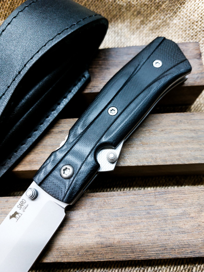 Складной нож Wild West сталь AUS 10, рукоять G10, цвет черный рельеф