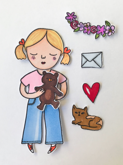 Набор штампов для скрапбукинга "Девочка-лето"