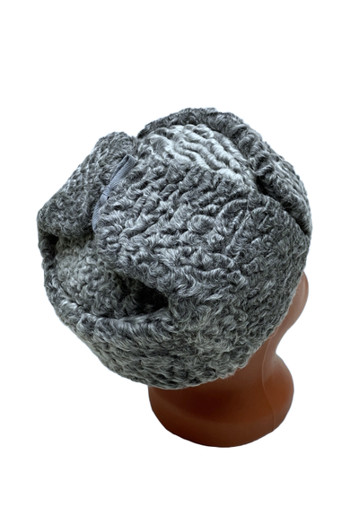 Шапка-Ушанка цельномеховая из серого отборного Каракуля (модификация 1)