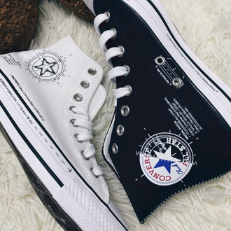 Кеды Converse Chuck Taylor All Star черные высокие с надписями