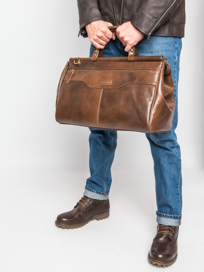Кожаный саквояж Altamura Premium brown (арт. 4025-63)