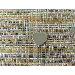 Подвеска кулон сердечко с резным краем 23x25 мм золотистая