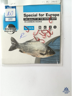 Крючки Kumho 277 R 1/10 №20 красные