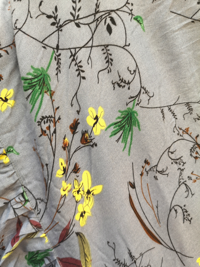 Платье из штапеля "Птица Тройка" - туманный серый