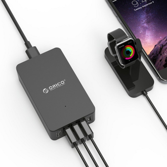 Зарядное устройство 5xUSB, SuperCharge, кабель 2 pin, Orico, CSE-5U-BK